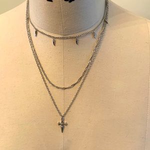 Top Shop Freedom 3 silver tone necklaces with pouch